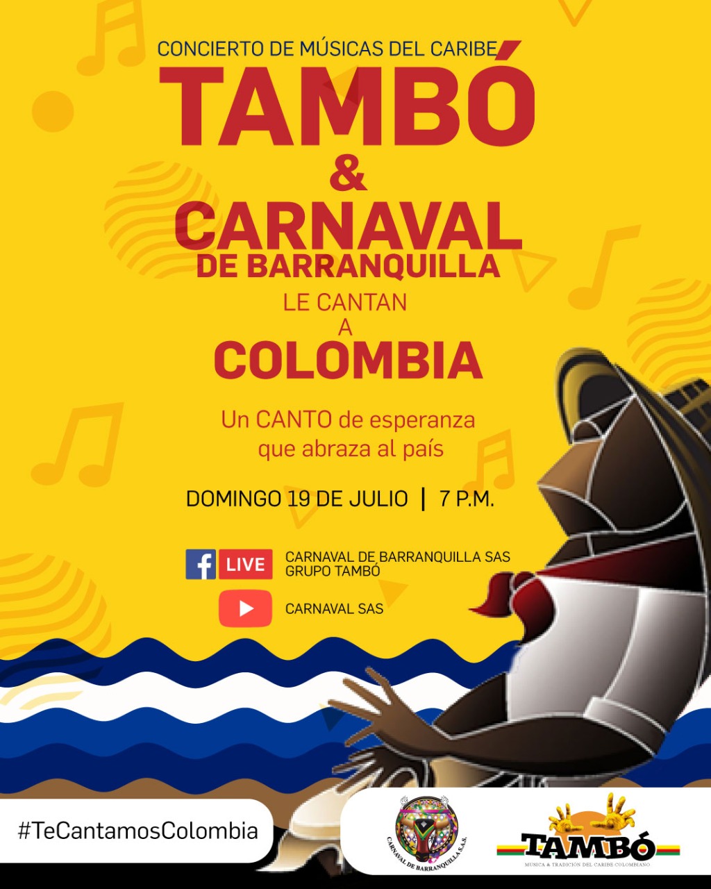 Tambó y Carnaval de Barranquilla le cantan a Colombia