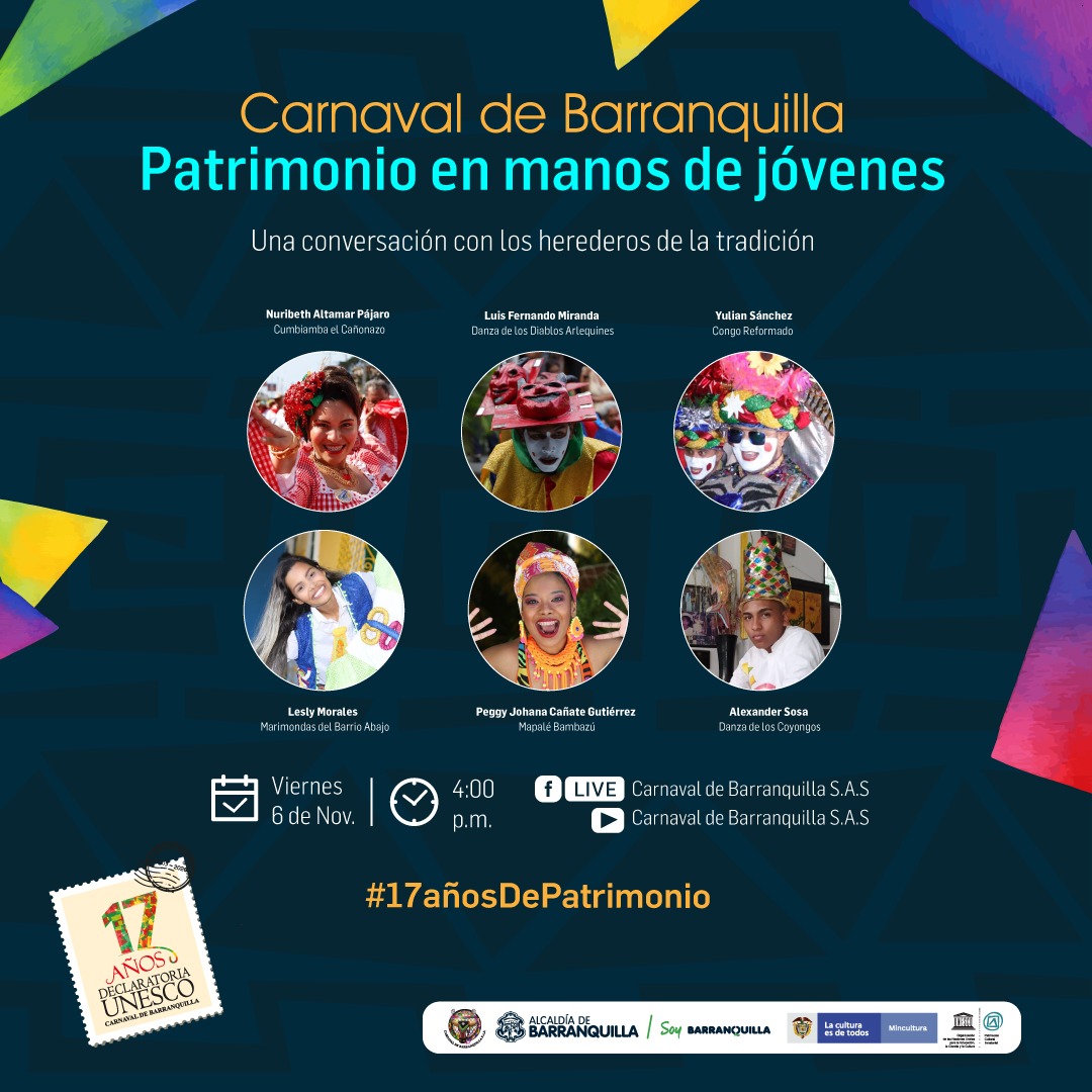 Carnaval de Barranquilla celebra 17 años como Patrimonio de la Humanidad con jóvenes herederos de la tradición